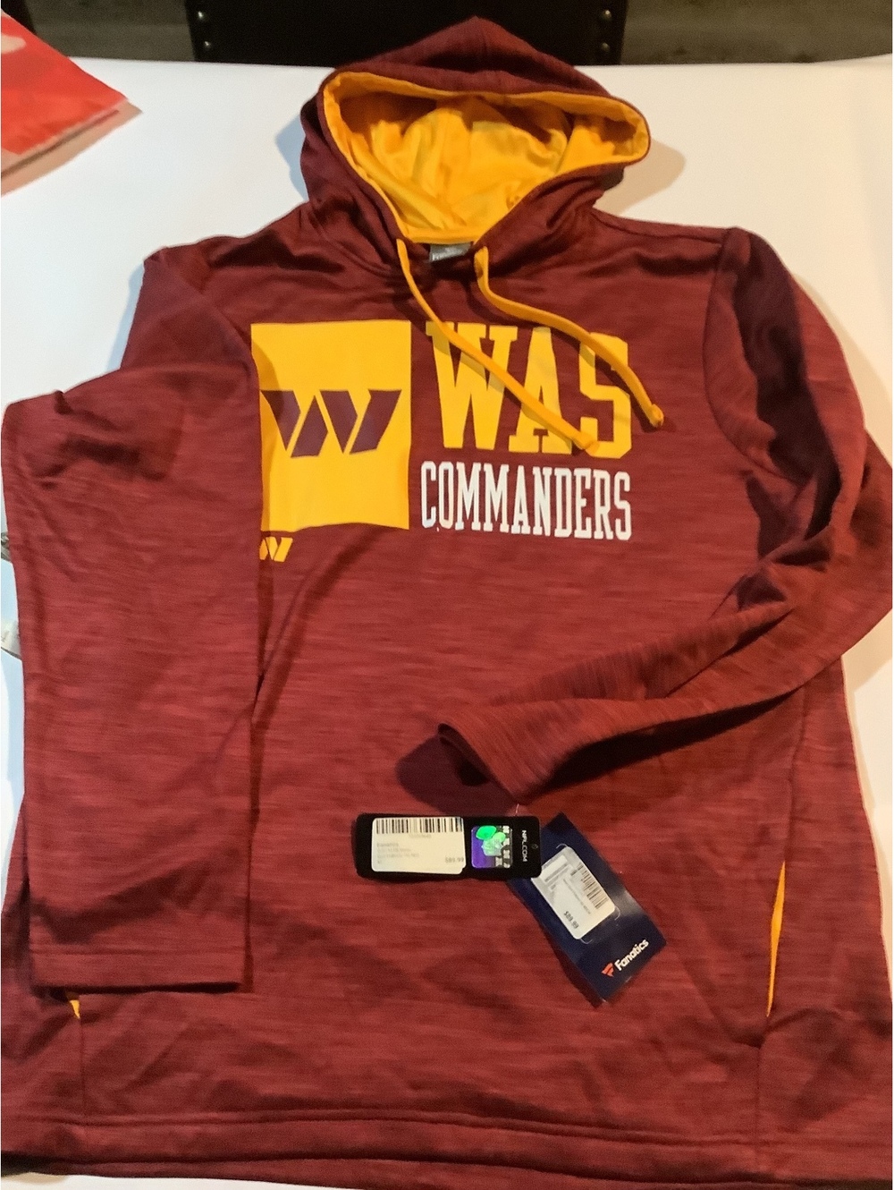Fanatics Washington Commanders Maroon and Gold Hoodie Size M